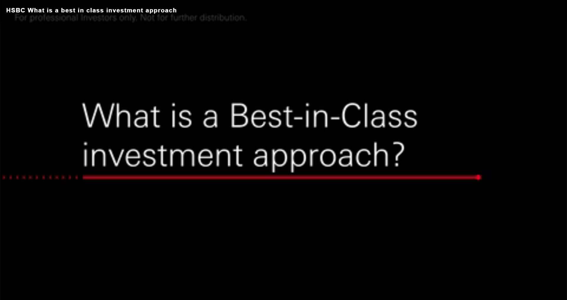 What is the best in class investment approach